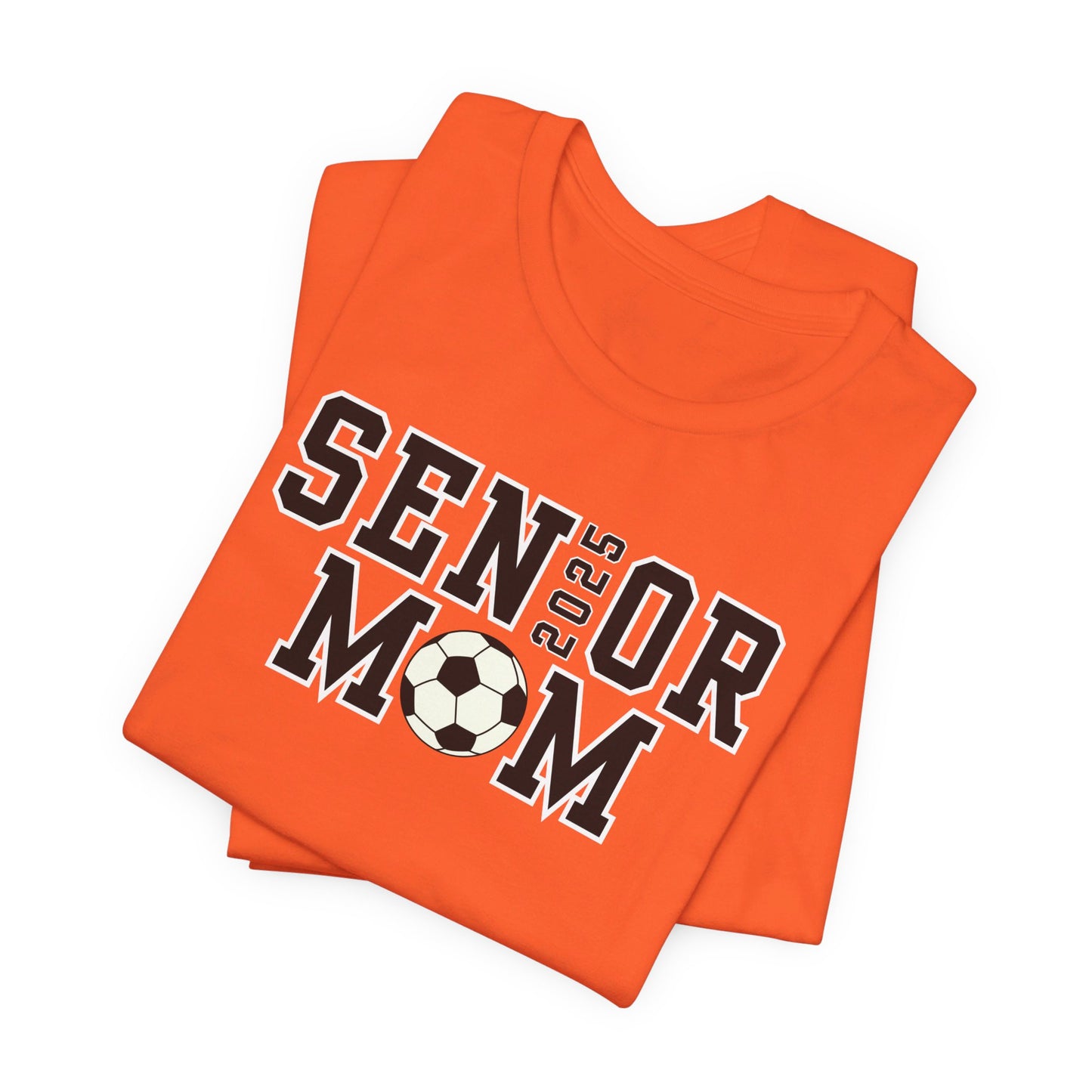 Senior Soccer Dad Shirt or Senior Soccer Mom Shirt with Custom Name on Sleeve