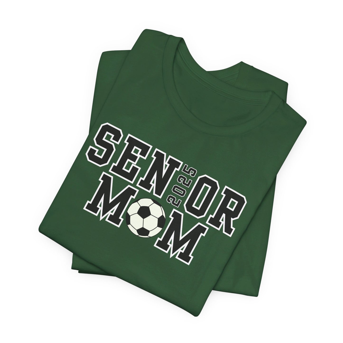 Senior Soccer Dad Shirt or Senior Soccer Mom Shirt with Custom Name on Sleeve