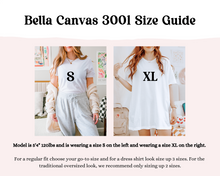 Load image into Gallery viewer, bella canvas 3001 size chart unisex sizing
