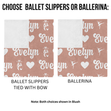 Load image into Gallery viewer, Ballerina Blanket Personalized Name Blanket Ballet Gift
