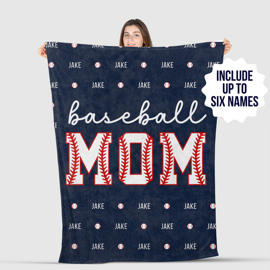 Custom Baseball Mom Blanket for Baseball Game Day