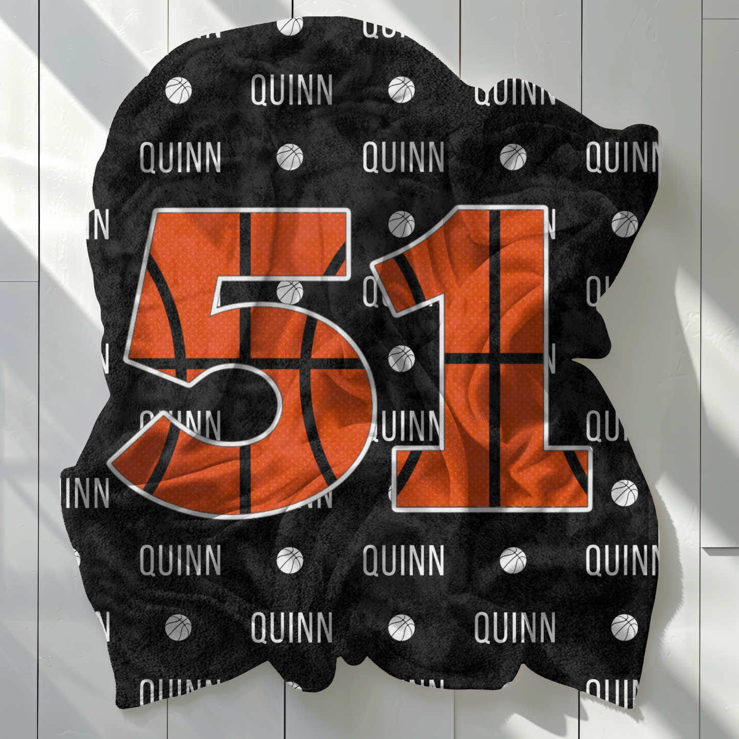 Basketball Blanket Customized with Name and Number