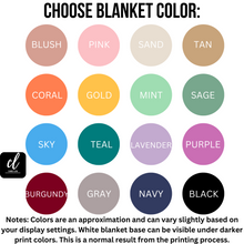 Load image into Gallery viewer, blanket color choices for personalized name blanket
