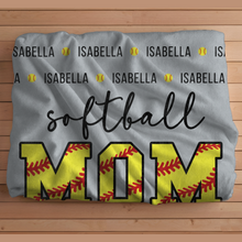 Load image into Gallery viewer, softball mom blanket shown in chambray
