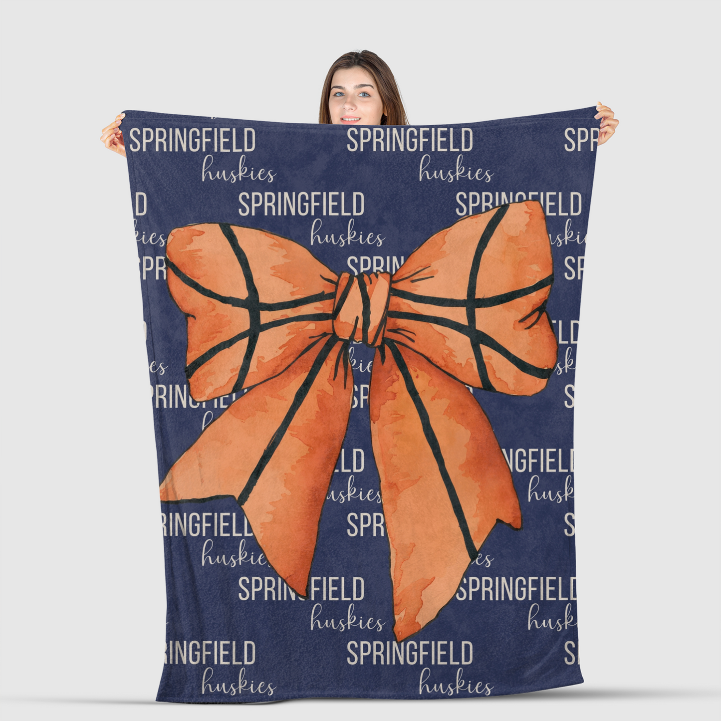 Custom Basketball Team Gift Coquette Bow Team Name Blanket Coquette Blanket Personalized Basketball Blanket Basketball Gift Coach Gift