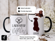 Load image into Gallery viewer, Labrador Mom Mug Personalization Choices - custom labrador coffee mug
