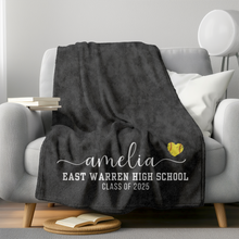 Load image into Gallery viewer, Custom Softball Blanket Graduation Gift for Softball Player - Personalized with Name, Team Name &amp; Graduation Year
