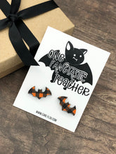 Load image into Gallery viewer, Halloween Teacher Earrings - One Fang-tastic Teacher Bat Earrings
