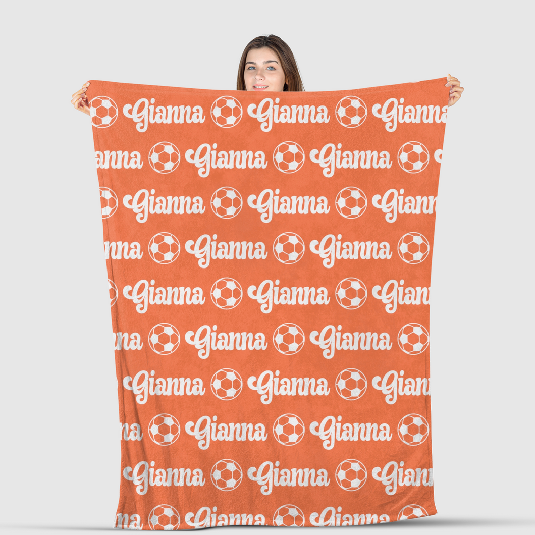 Soccer Blanket Customized with Soccer Player Name