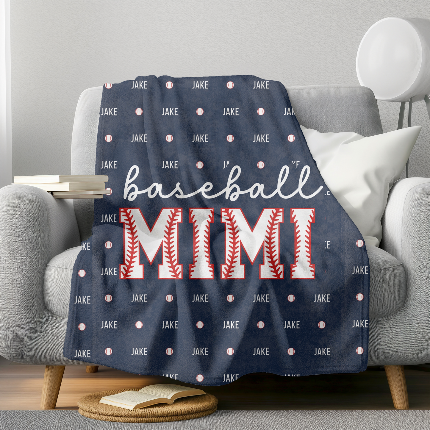 Baseball Mimi Blanket Custom Blanket Name Blanket Grandma Gift Personalized Blanket Personalized Gift for Mothers Day Mimis Baseball Blanket