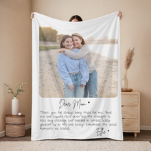 Load image into Gallery viewer, Sentimental Mom Gift from Daughter Letter to Mom Blanket Custom Picture Blanket Family Photo Blanket Customizable Blanket for Mothers Day Personalized Gift for Mom
