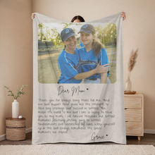 Load image into Gallery viewer, Sentimental Mom Gift from Daughter Letter to Mom Blanket Custom Picture Blanket
