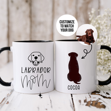 Load image into Gallery viewer, Customized Labrador Mom Mug - gift for labrador owners - chocolate lab
