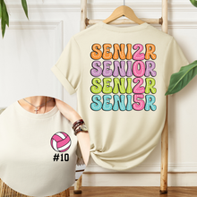 Load image into Gallery viewer, Senior 2025 Volleyball Shirt Personalized Senior Volleyball Tshirt Class of 2025 Senior Night Volleyball Gift Volleyball Senior Gifts shown in natural
