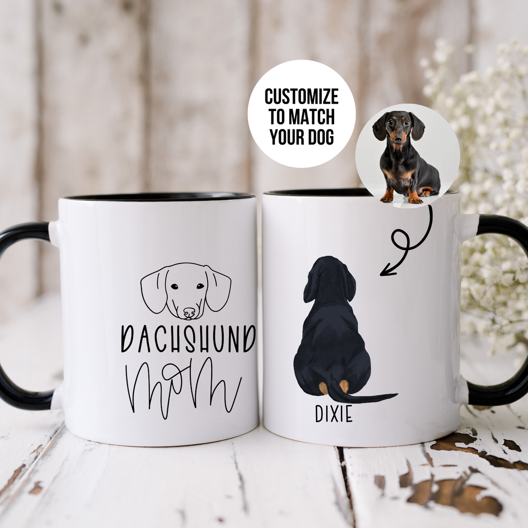 Personalized Dachshund Mom Mug - Dog Mom Gift - Custom Dog Mug