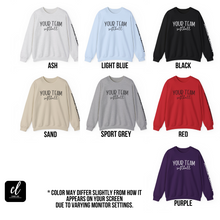 Load image into Gallery viewer, Custom Softball Sweatshirt with Team Name and Custom Name Sleeve
