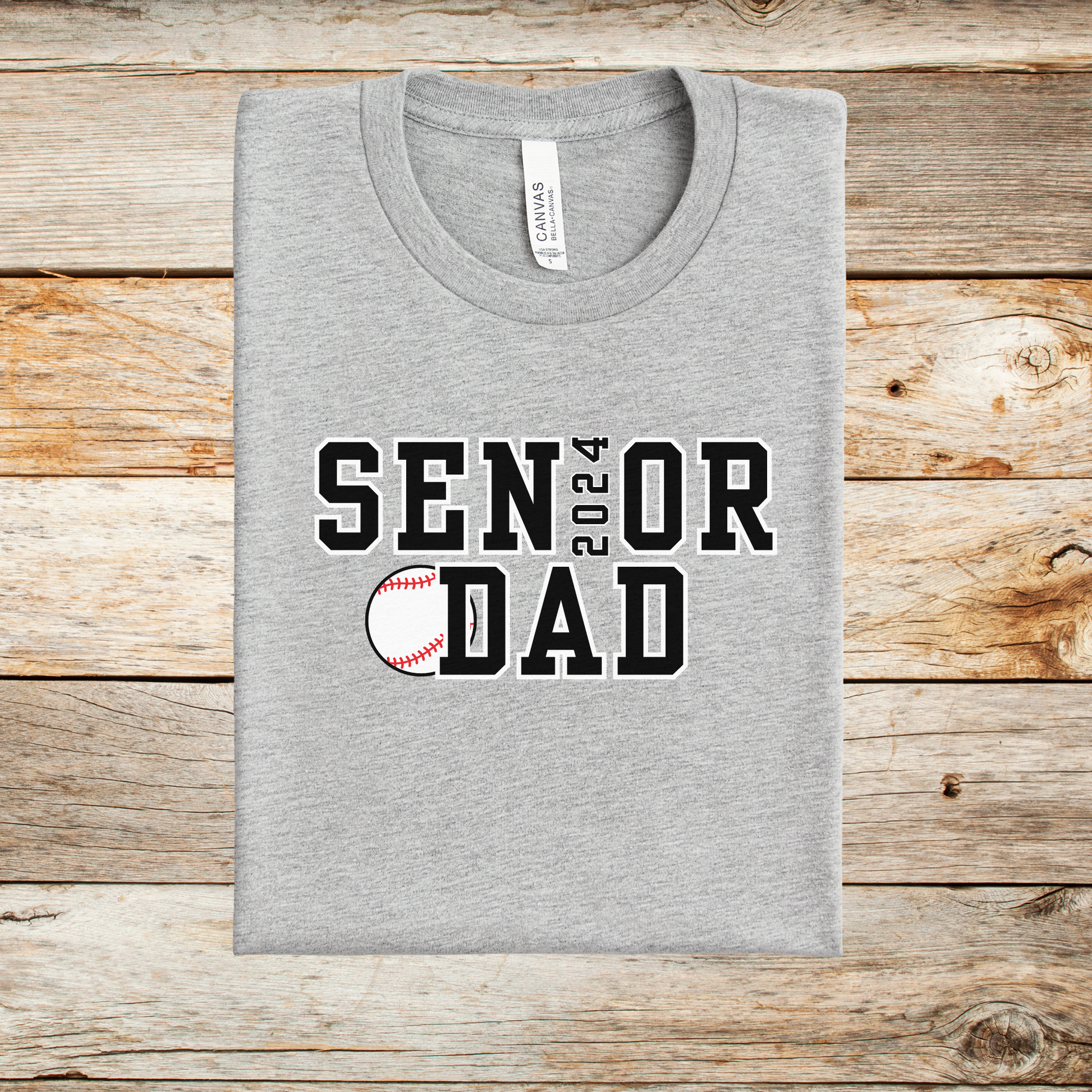 2024 Senior Baseball Dad Shirt shown in athletic gray