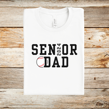 Load image into Gallery viewer, 2024 Senior Baseball Dad Shirt shown in white
