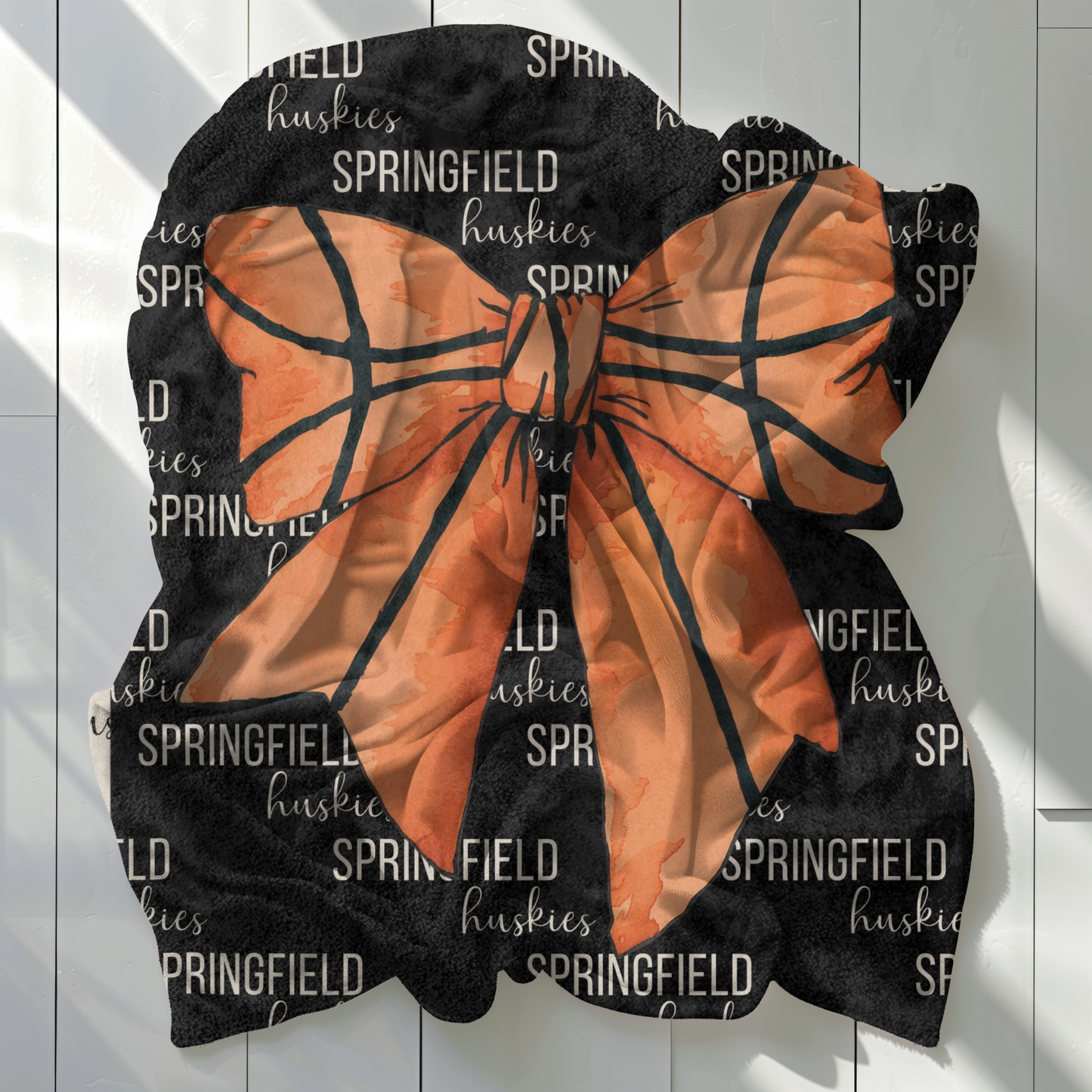 Personalized Basketball Blanket Custom Basketball Team Gift Coquette Bow Blanket with Personalized Team Name