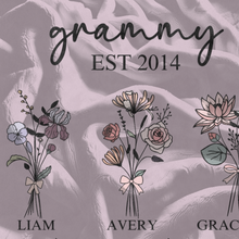 Load image into Gallery viewer, Grandmas Garden Grandma Blanket Personalized with Grandchildren&#39;s Birth Flowers
