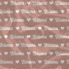 Load image into Gallery viewer, Personalized Name Blanket with Hearts
