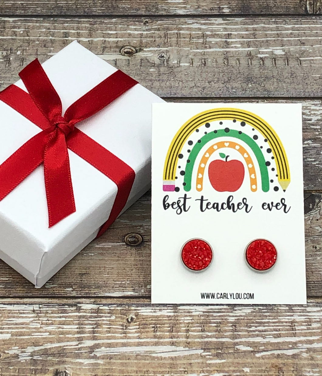 best teacher ever holiday gift teacher earrings