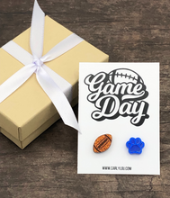 Load image into Gallery viewer, paw football earrings - game day earrings
