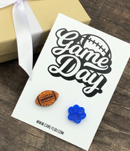 Load image into Gallery viewer, paw football earrings - game day earrings
