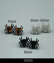 Load image into Gallery viewer, Halloween Teacher Earrings - One Spooktacular Teacher Spider Earrings
