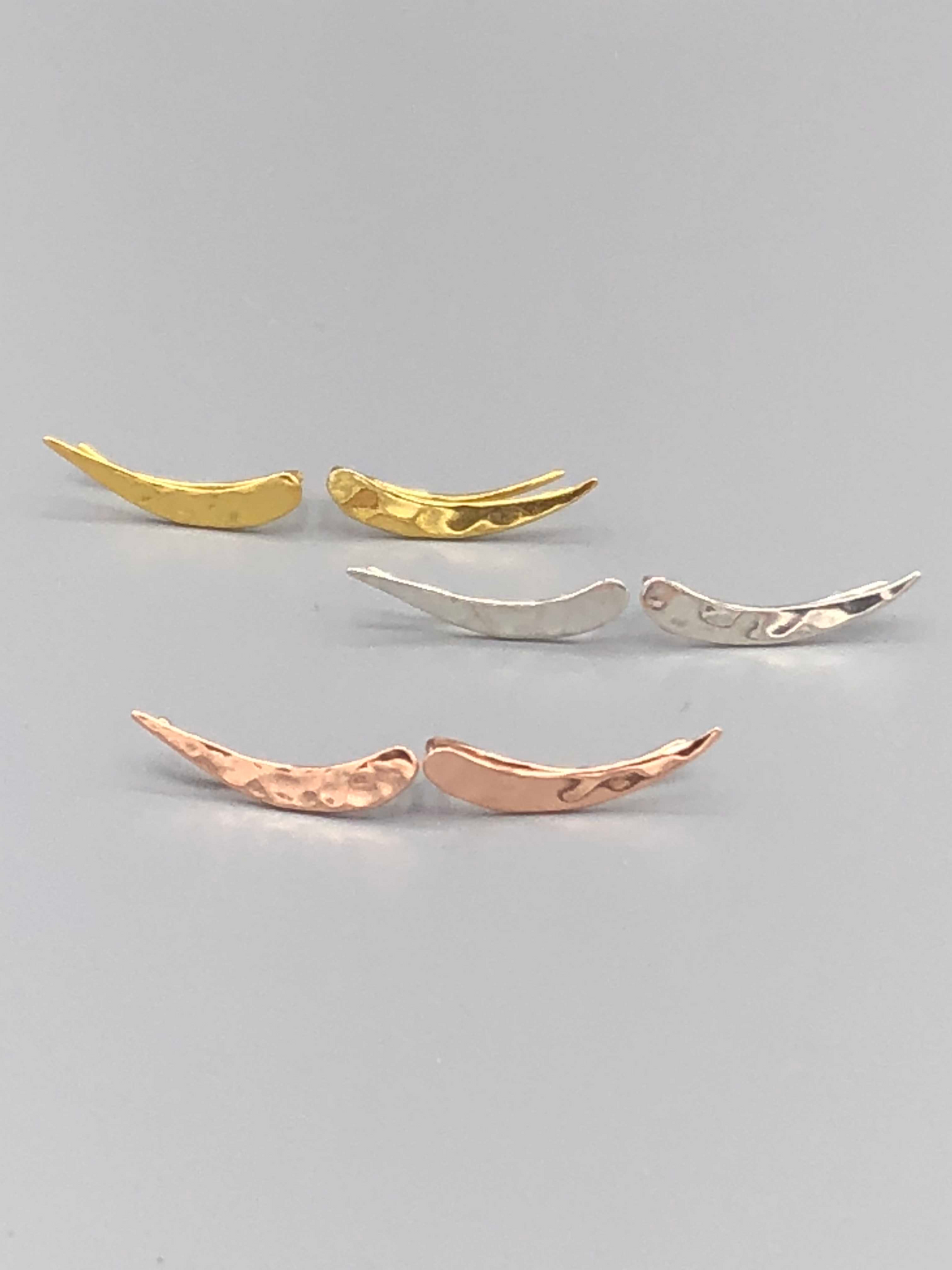 Sterling Hammered Ear Climber Earrings