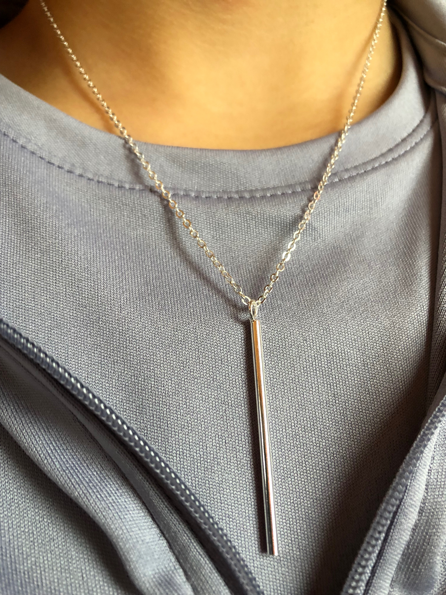 Sterling Silver Bar Necklace