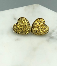 Load image into Gallery viewer, xoxo valentine heart earrings - gold
