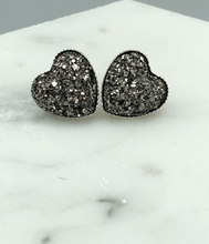 Load image into Gallery viewer, xoxo valentine heart earrings - gunmetal
