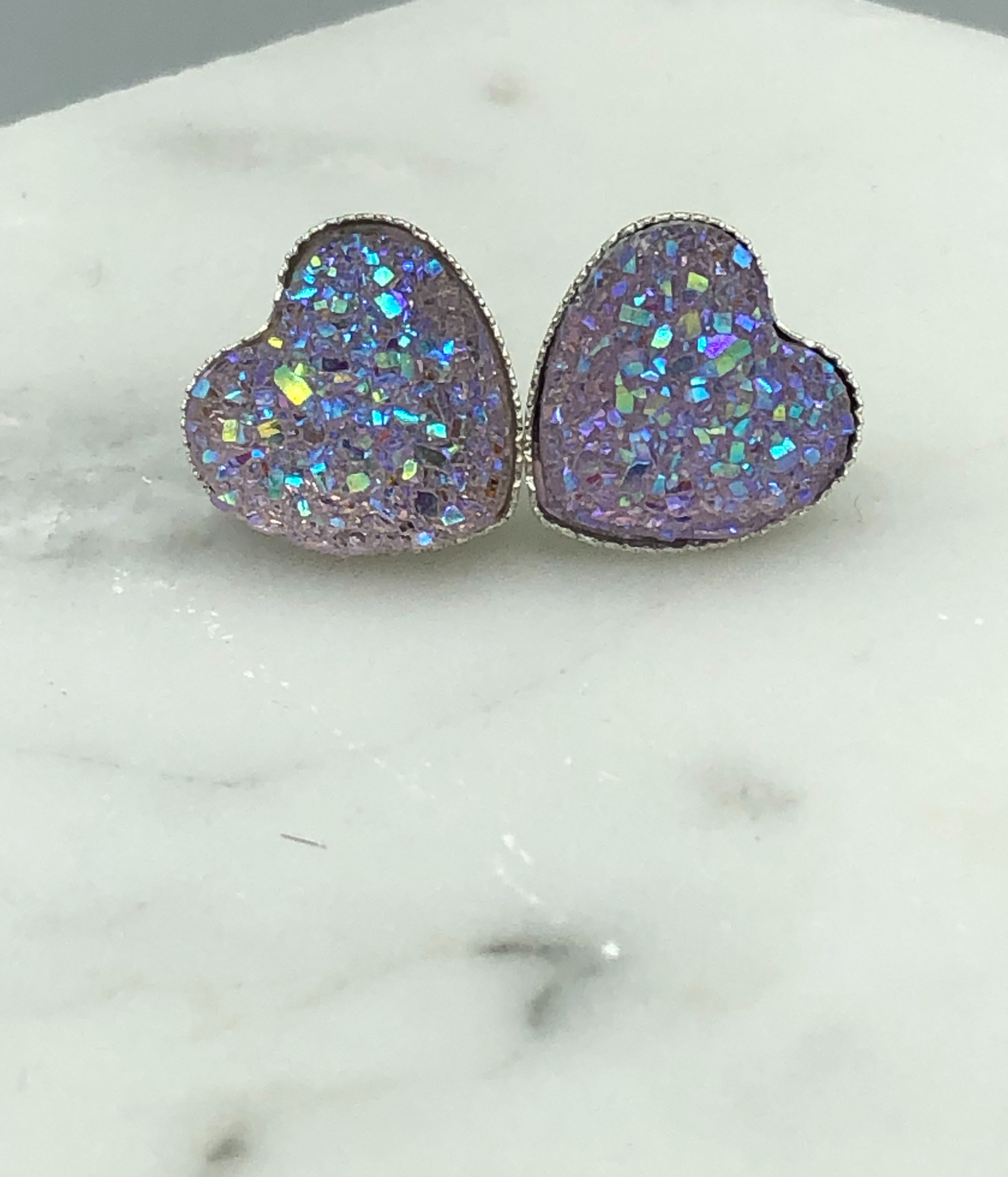 xoxo valentine heart earrings - lavender