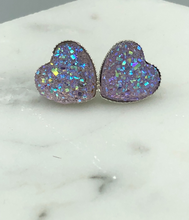 Load image into Gallery viewer, xoxo valentine heart earrings - lavender
