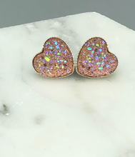 Load image into Gallery viewer, xoxo valentine heart earrings - light pink
