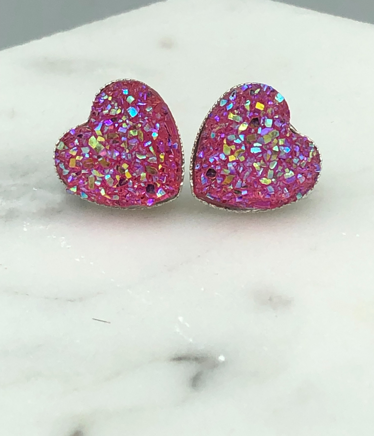 xoxo valentine heart earrings - pink