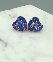 Load image into Gallery viewer, xoxo valentine heart earrings - purple
