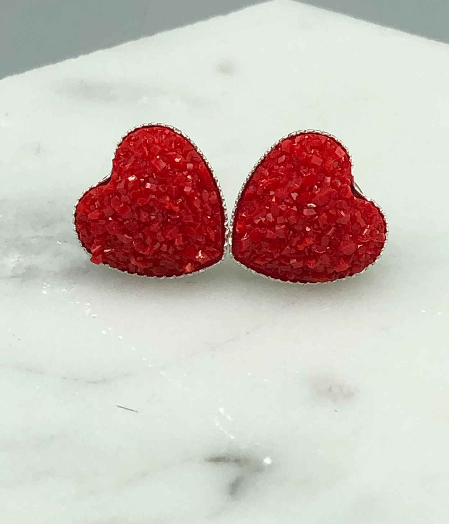 xoxo valentine heart earrings - red