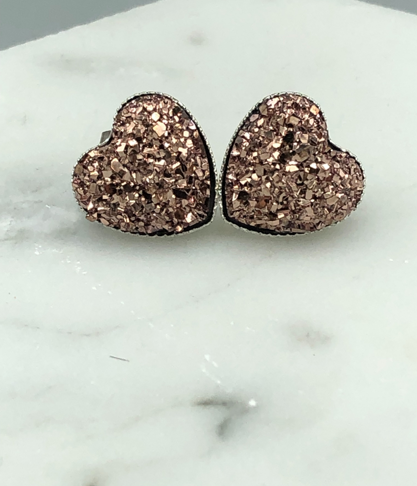 xoxo valentine heart earrings - rose gold heart