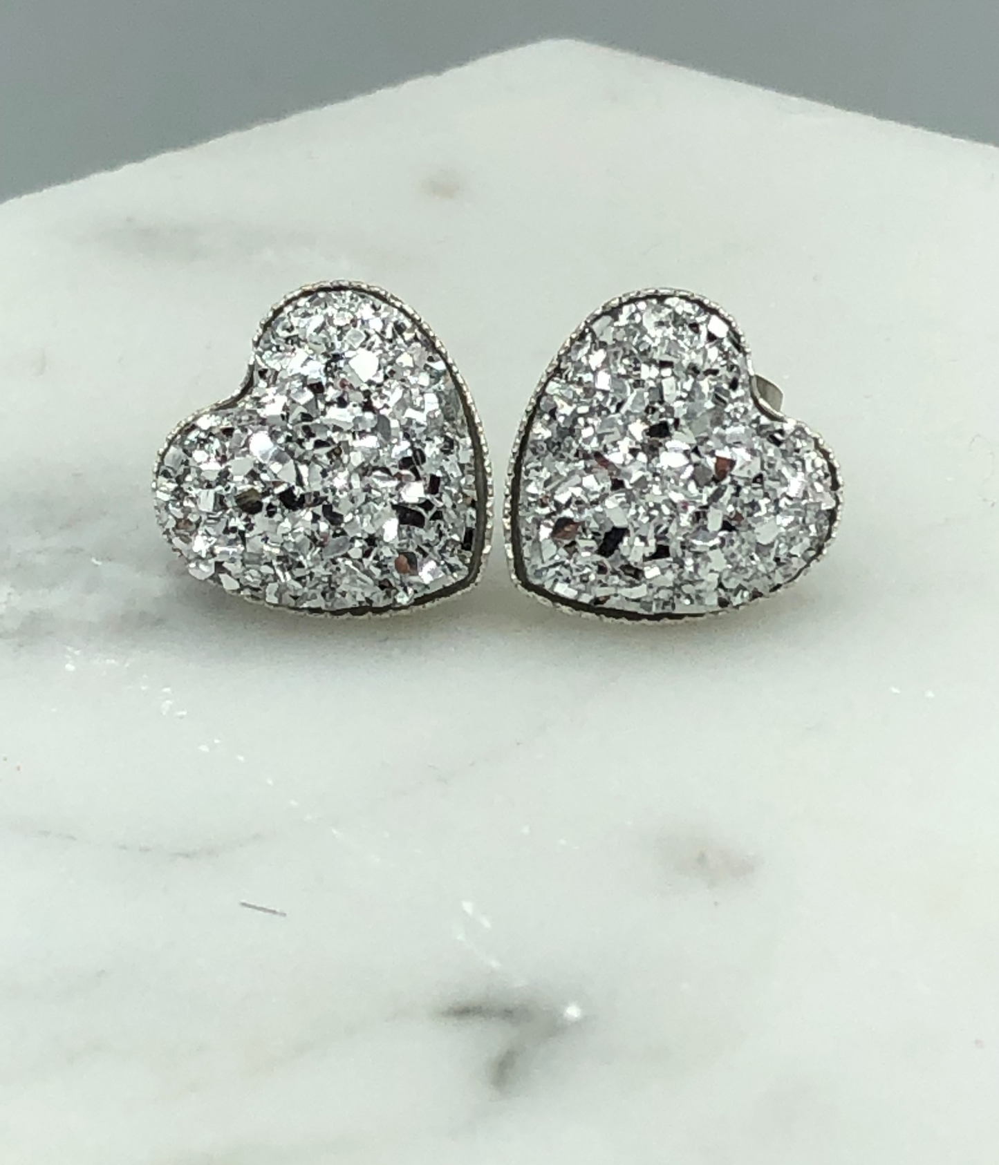 xoxo valentine heart earrings - silver heart
