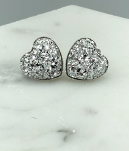 Load image into Gallery viewer, xoxo valentine heart earrings - silver heart
