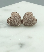 Load image into Gallery viewer, xoxo valentine heart earrings - taupe heart
