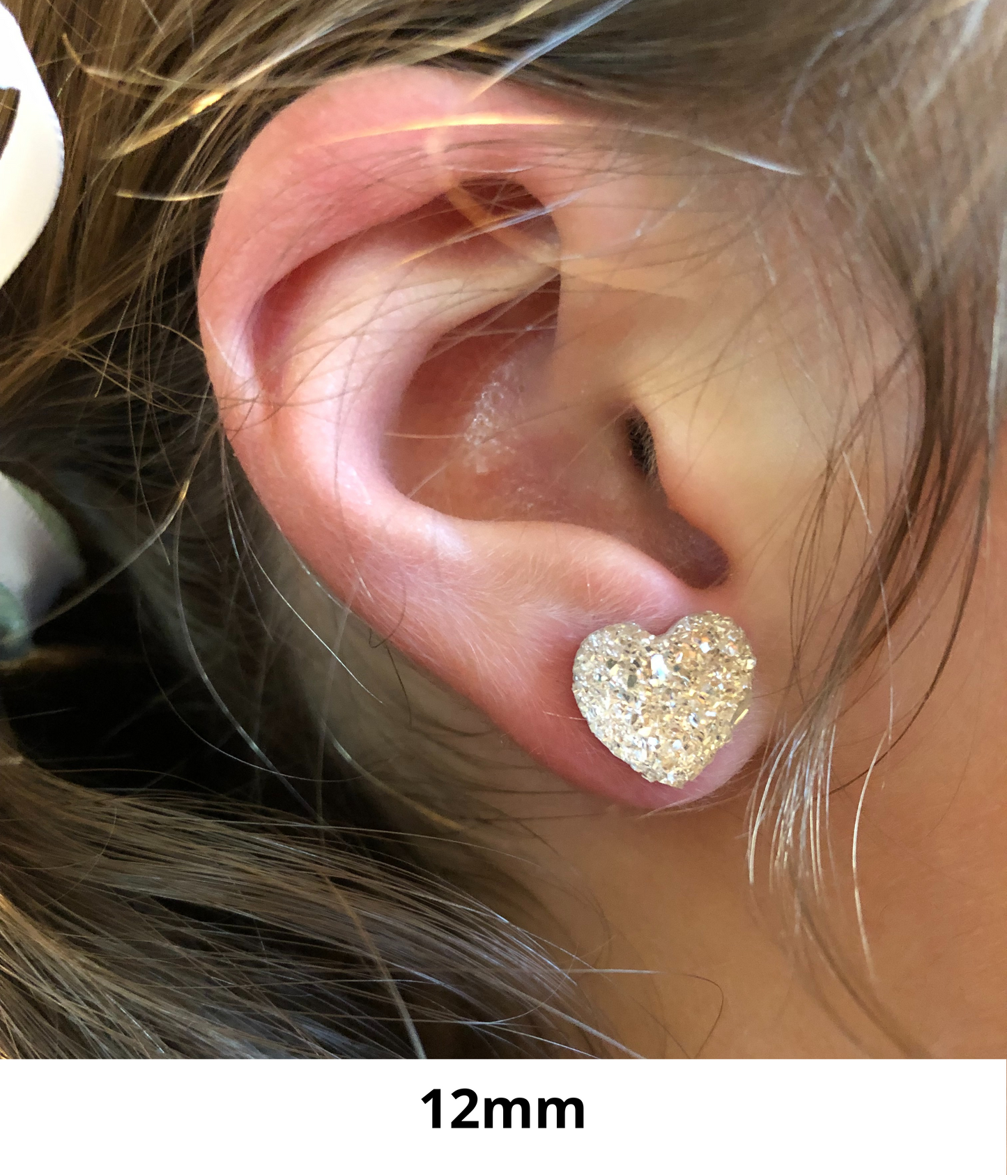 Mom "Strong Important Beautiful Worthy Loved" Druzy Heart Earrings