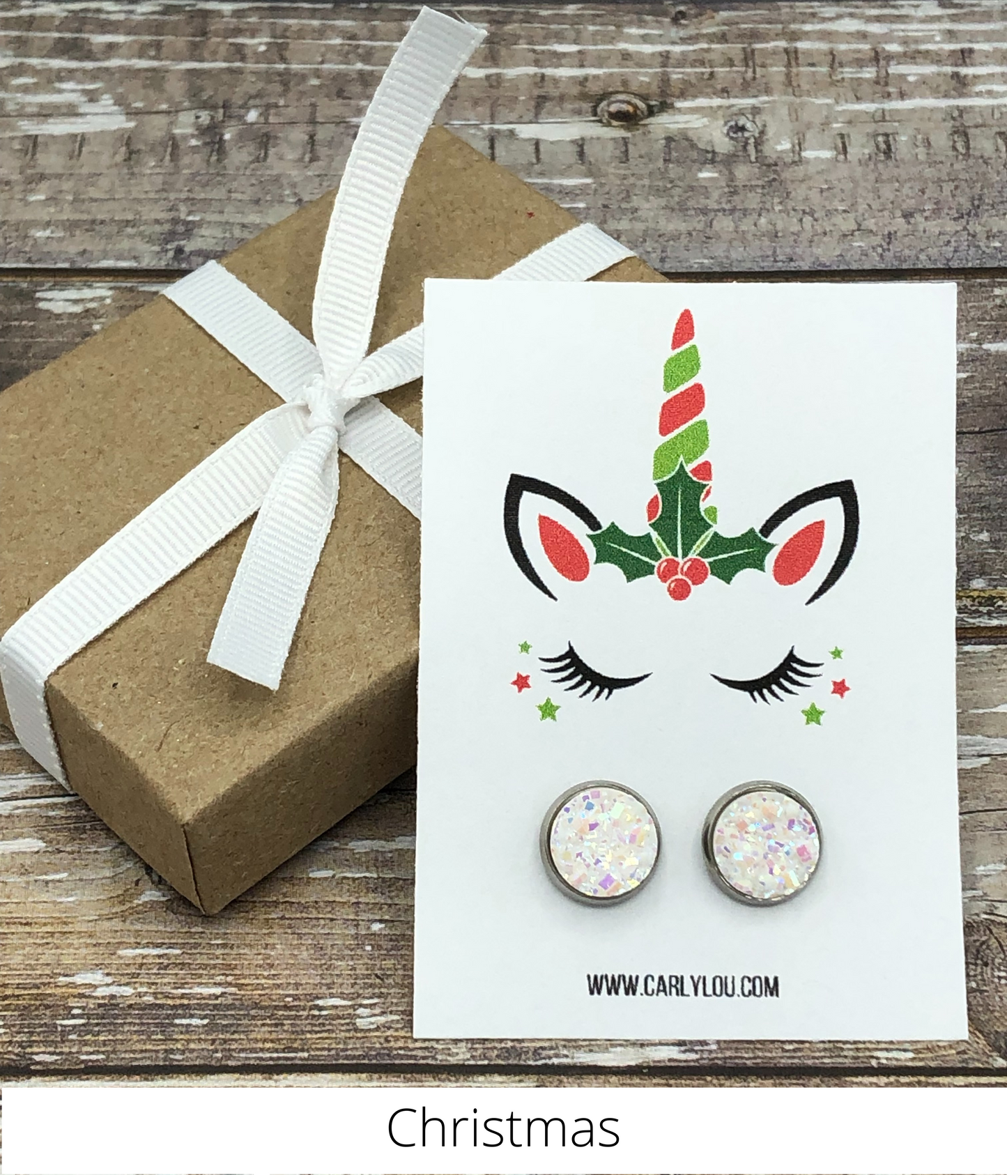 Christmas Unicorn Earrings