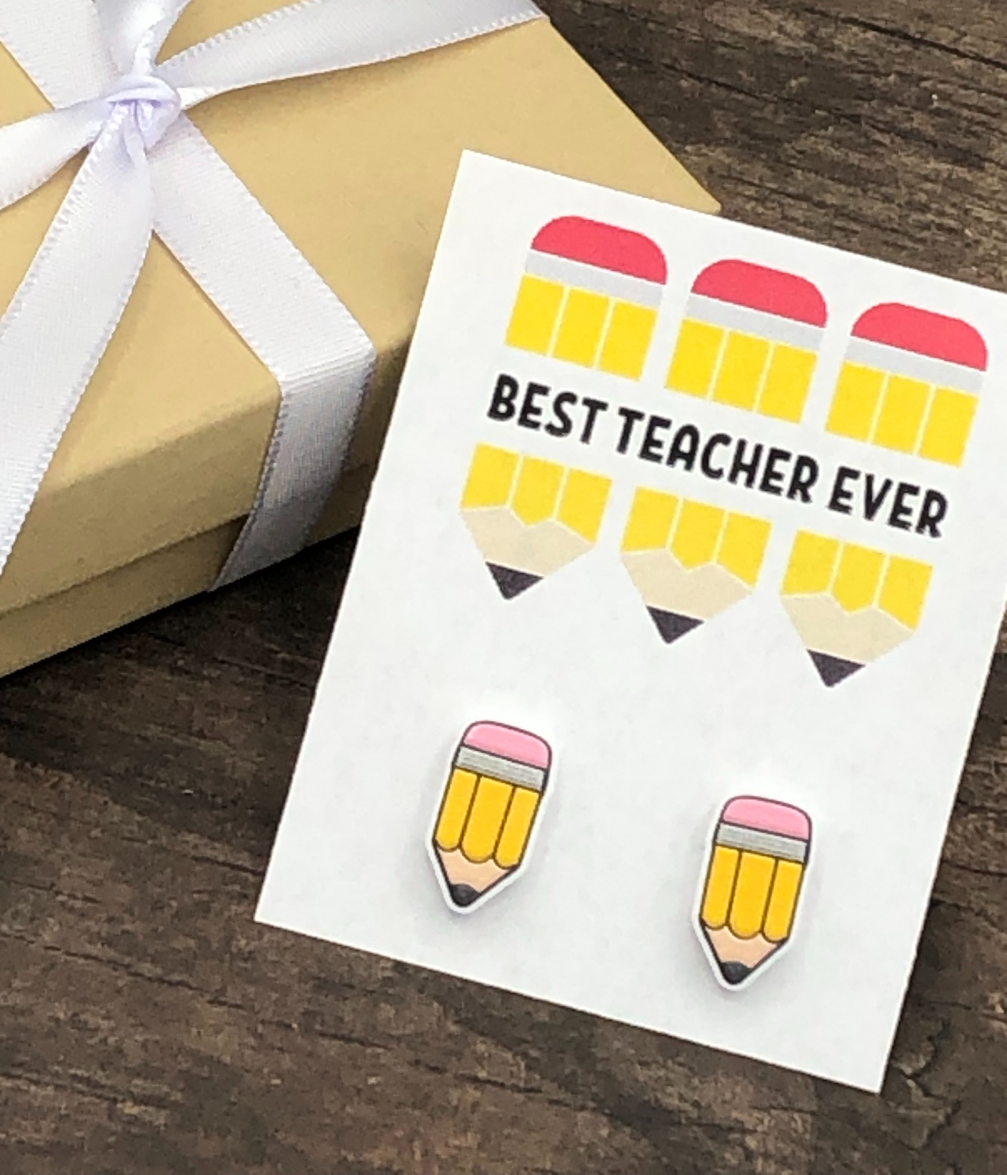 Best Teacher Ever Pencil Earrings
