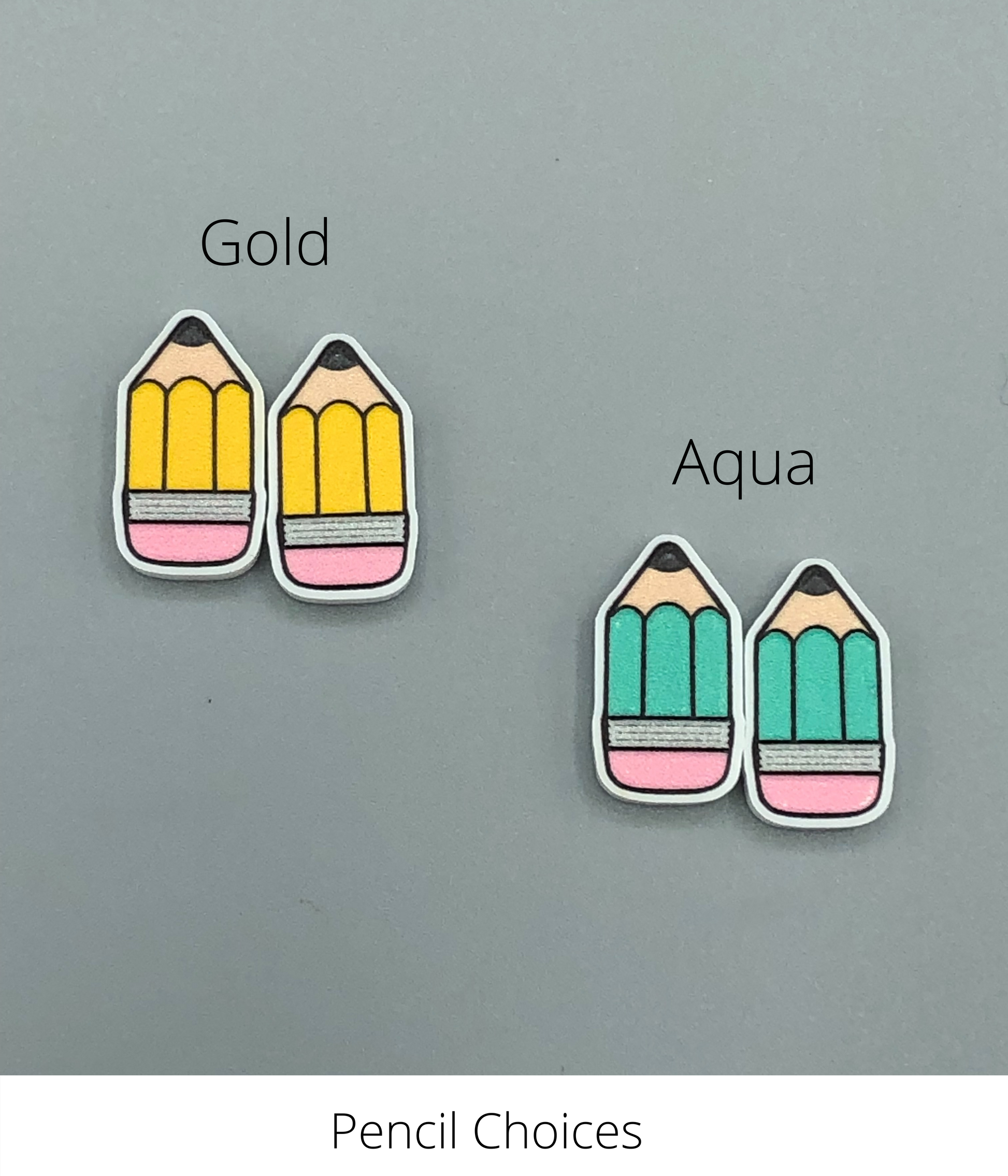Best Teacher Ever Pencil Earring Color Choices