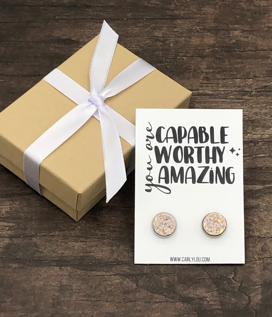 You Are Capable Worthy Amazing Inspirational Earrings
