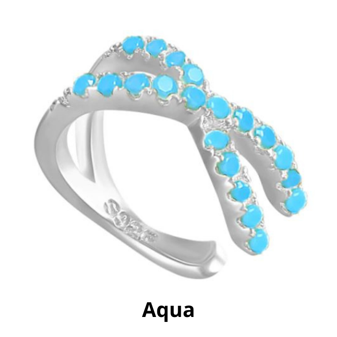 Sterling Ear Cuff with Colored Stones