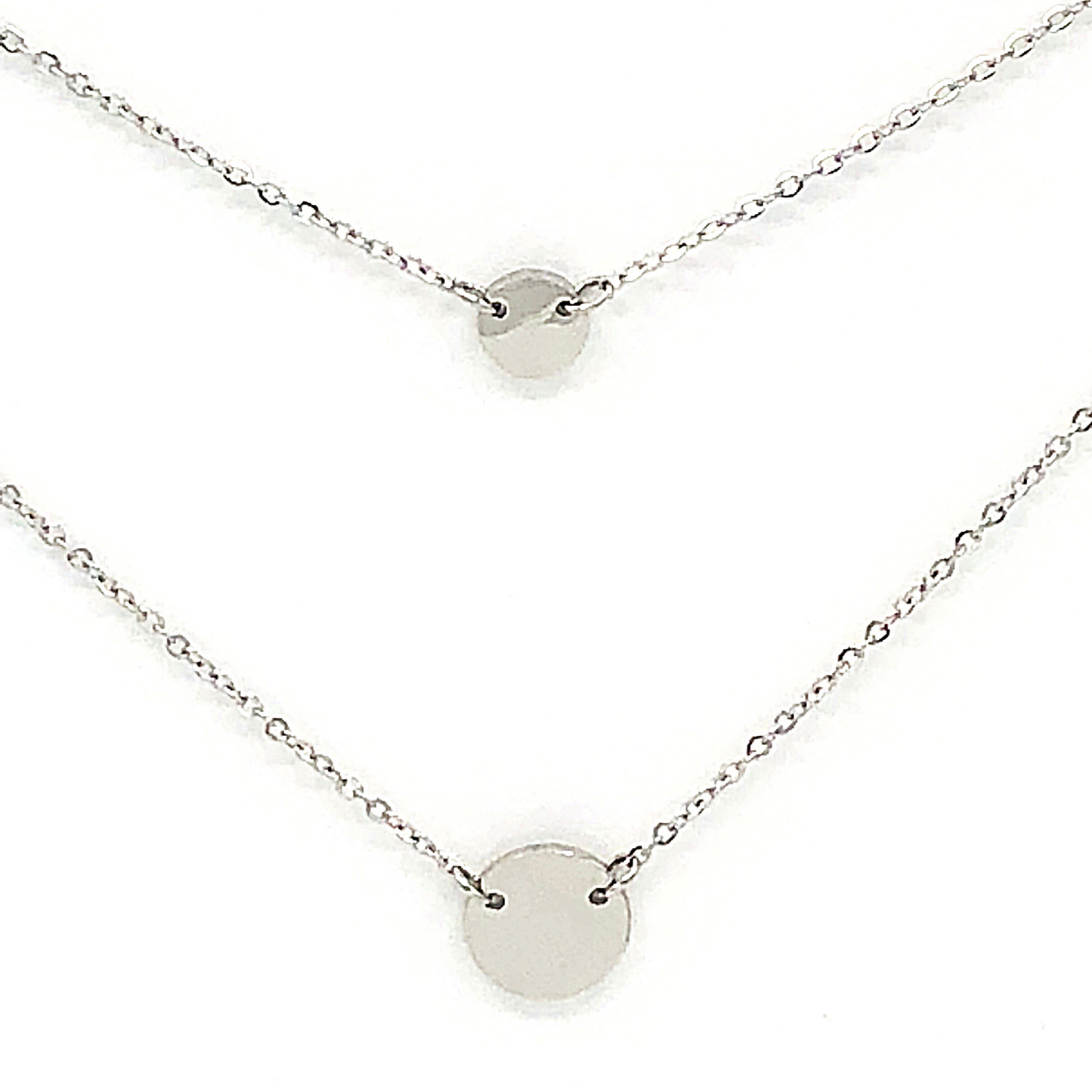 Double Layered Stainless Steel Circle Necklace